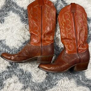 Tony Lama (VINTAGE 1996)  Mens Brown Teju Lizard Western Boots Size 10 E